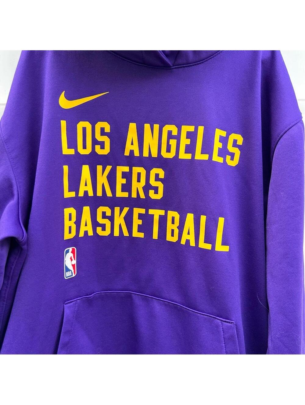 Los Angeles Lakers Hoodie Purple NBA Basketball Nike DRI-FIT | Kids Large 14-16 - Picture 3 of 12